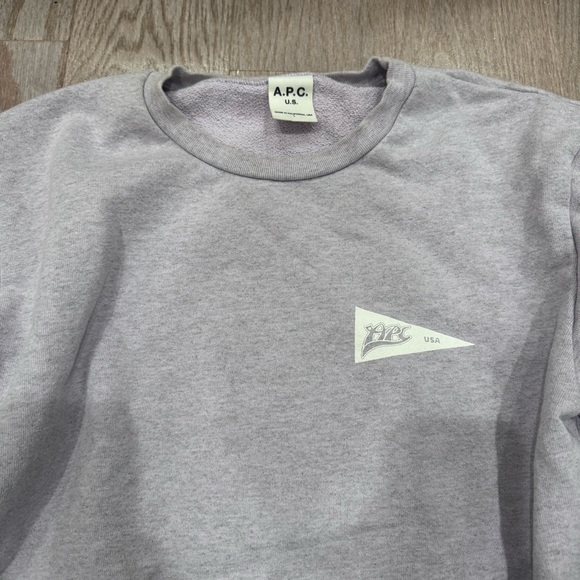 A.P.C. Purple/Gray Men's Crew Neck Sweatshirt - Picture 2 of 2